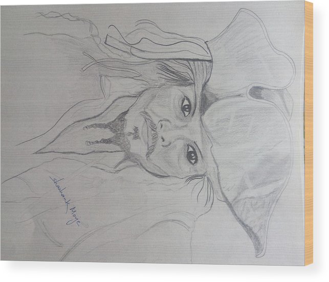 643x551 Jack Sparrow Hollywood Actor Pencil Sketch Wood Print By Shashank - Hollywood Sketch
