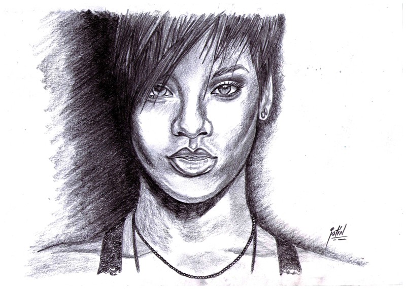800x570 Sketch Of Hollywood Celebrity Rihanna - Hollywood Sketch
