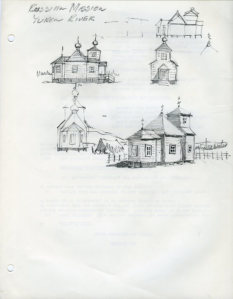 780x998 Sketches Of Elevation Of The Holy Cross Church, Russian Mission - Holy Cross Sketch