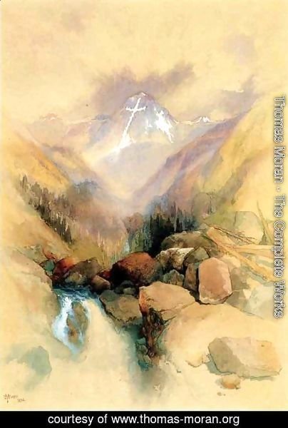404x600 Thomas Moran - Holy Cross Sketch