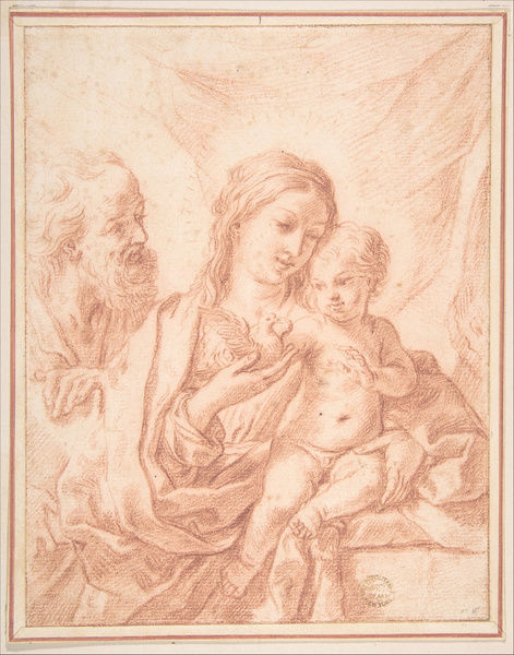 471x600 Holy Family, 17th Century, Red Chalk On Cream Laid Paper With - Holy Family Sketch