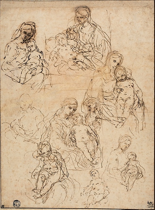 591x800 Sketches Of The Virgin And Child, And The Holy Family The Art - Holy Family Sketch