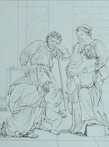 224x300 The Holy Family After Nicolas Poussin Engraving 19th Century Ebay - Holy Family Sketch