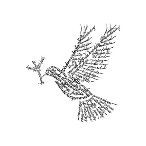 300x300 Holy Spirit Calligram Mixed Media By Doritina Pentico - Holy Spirit Sketch