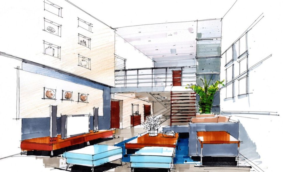 970x590 Kitchen Design Sketch Decor Interior Home Luxury - Home Design Sketch