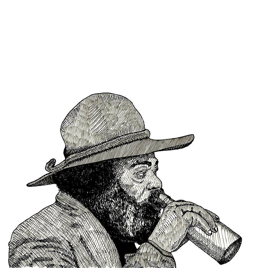 900x900 Homeless Man Drawing By Karl Addison - Homeless Sketch