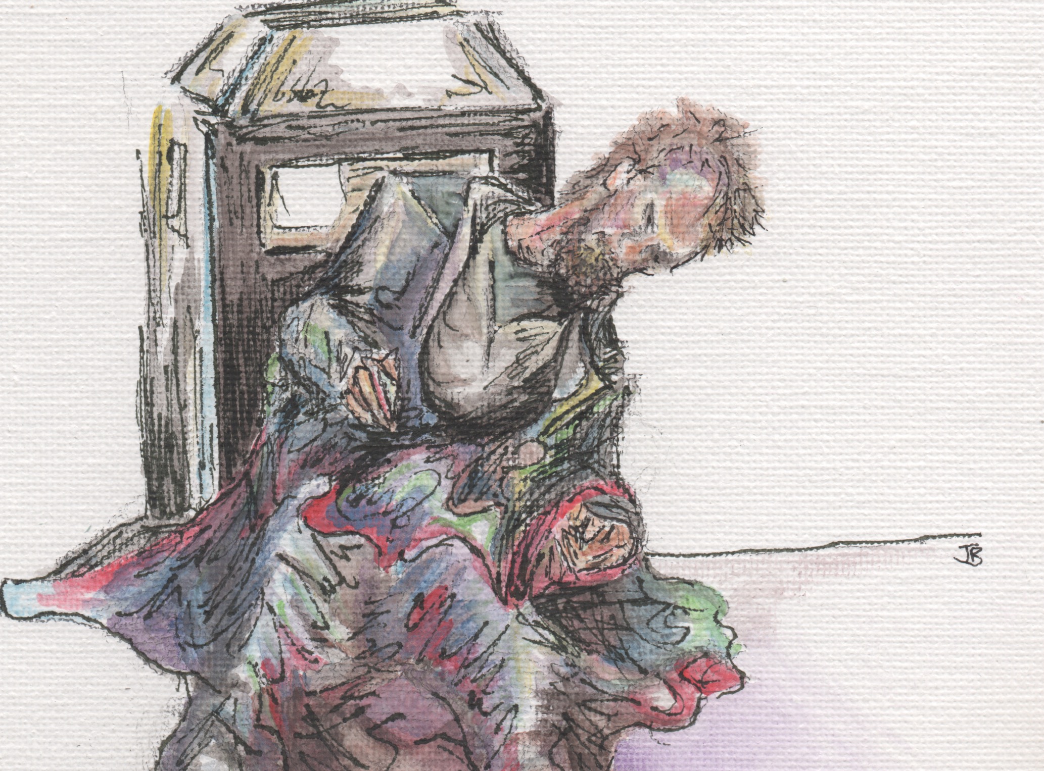 2066x1527 Homeless Man Sketch Blue Monday Tune - Homeless Sketch