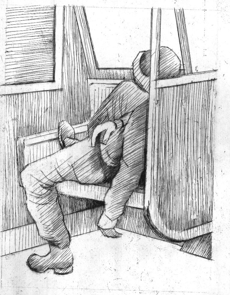 766x983 Homeless Series, Too Transit Lines - Homeless Sketch