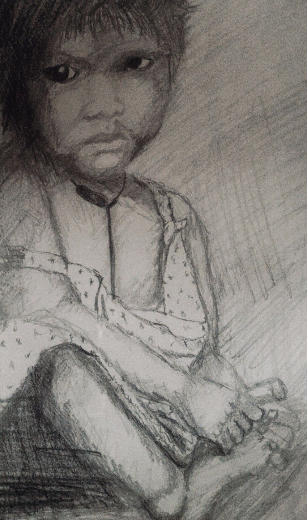 993x1682 Homeless Children Sketch Pencil Drawing - Homeless Sketch