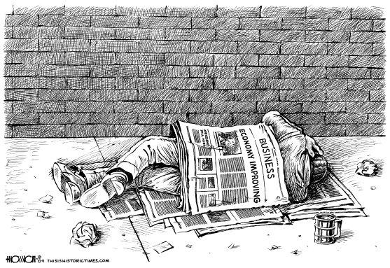 557x383 Homeless, Economy Improving, Terrence Nowicki, Jr. Dignity Advocate - Homeless Sketch