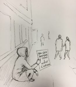 261x300 Changing Our Minds About Homelessness The Combination - Homeless Sketch