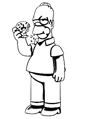 300x400 Homer Simpson Cartoon Sketch - Homer Simpson Sketch