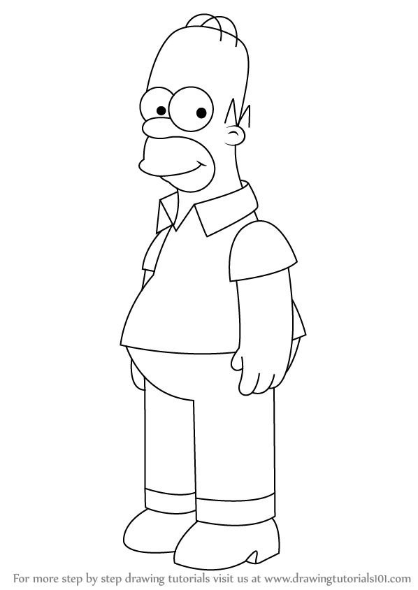 598x844 Learn How To Draw Homer Simpson From The Simpsons (The Simpsons - Homer Simpson Sketch