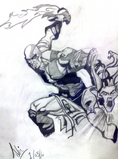 409x550 Portrait Of God Of War By Homie On Stars Portraits - Homies Sketch