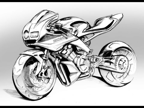 480x360 How To Sketch A Honda Sports Bike - Honda Motorcycle Sketch