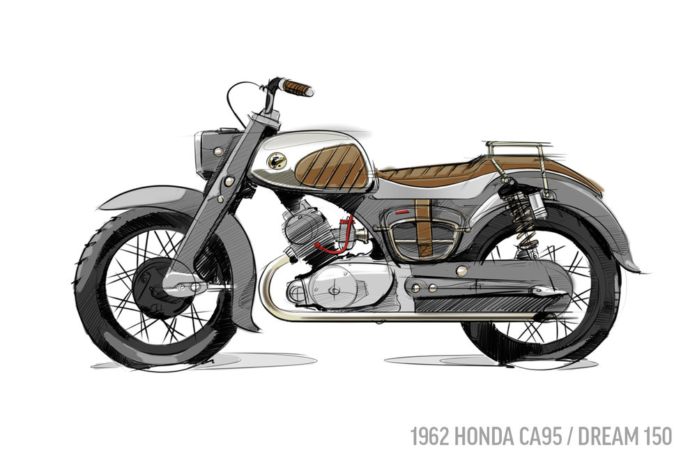 1000x667 Motorcycles Moto Mucci - Honda Motorcycle Sketch