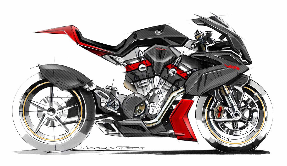 1200x696 The Chrysanthemum And The Sword - Honda Motorcycle Sketch