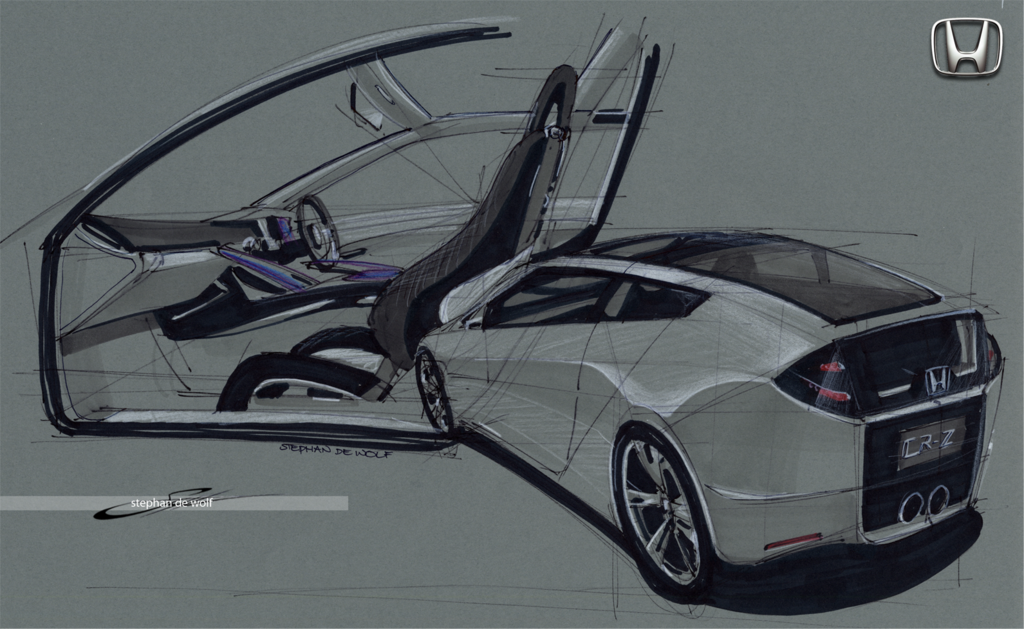 1024x629 Honda Cr Z Sketch By W0lfb0i - Honda Sketch