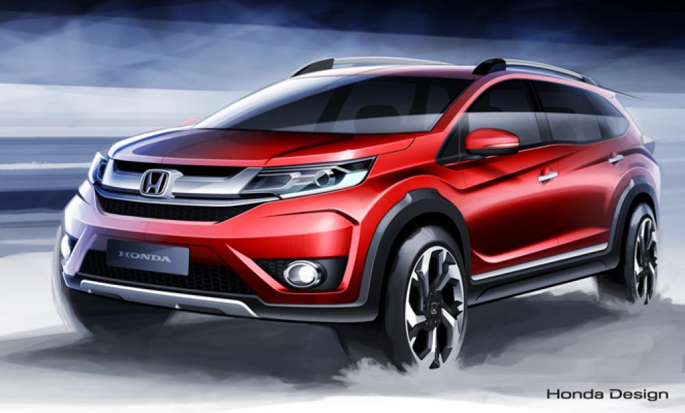 1000x603 Honda Shows First Sketch Of Br V Prototype New Cuv To Debut At - Honda Sketch