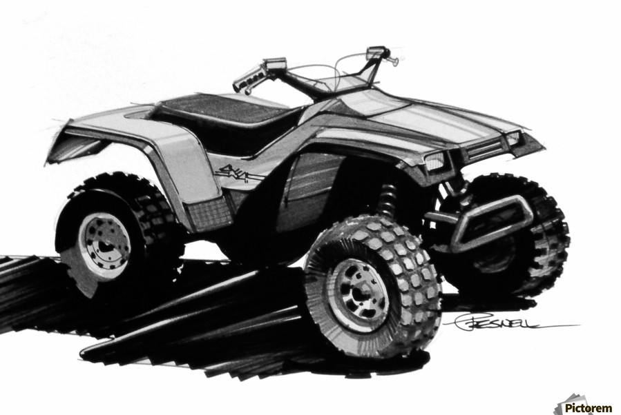 899x602 350 Fourtrax 4x4 Concept Sketch Honda - Honda Sketch