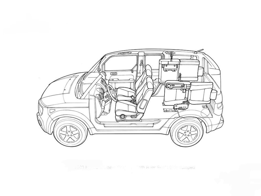 900x675 Download Line Art Clipart Honda Element Car Car,transport - Honda Sketch