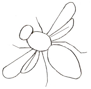 300x295 How To Draw A Honey Bee - Honey Bee Sketch Images