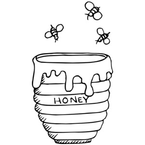 300x300 Honey Clipart Outline Cute Borders, Vectors, Animated, Black And - Honey Pot Sketch