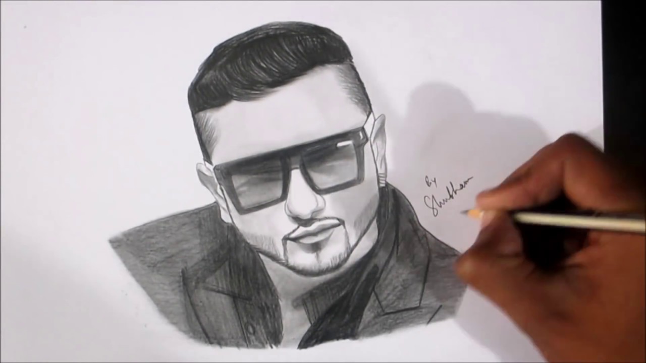 1280x720 Drawing Yo Yo Honey Singh Sketch - Honey Sketch