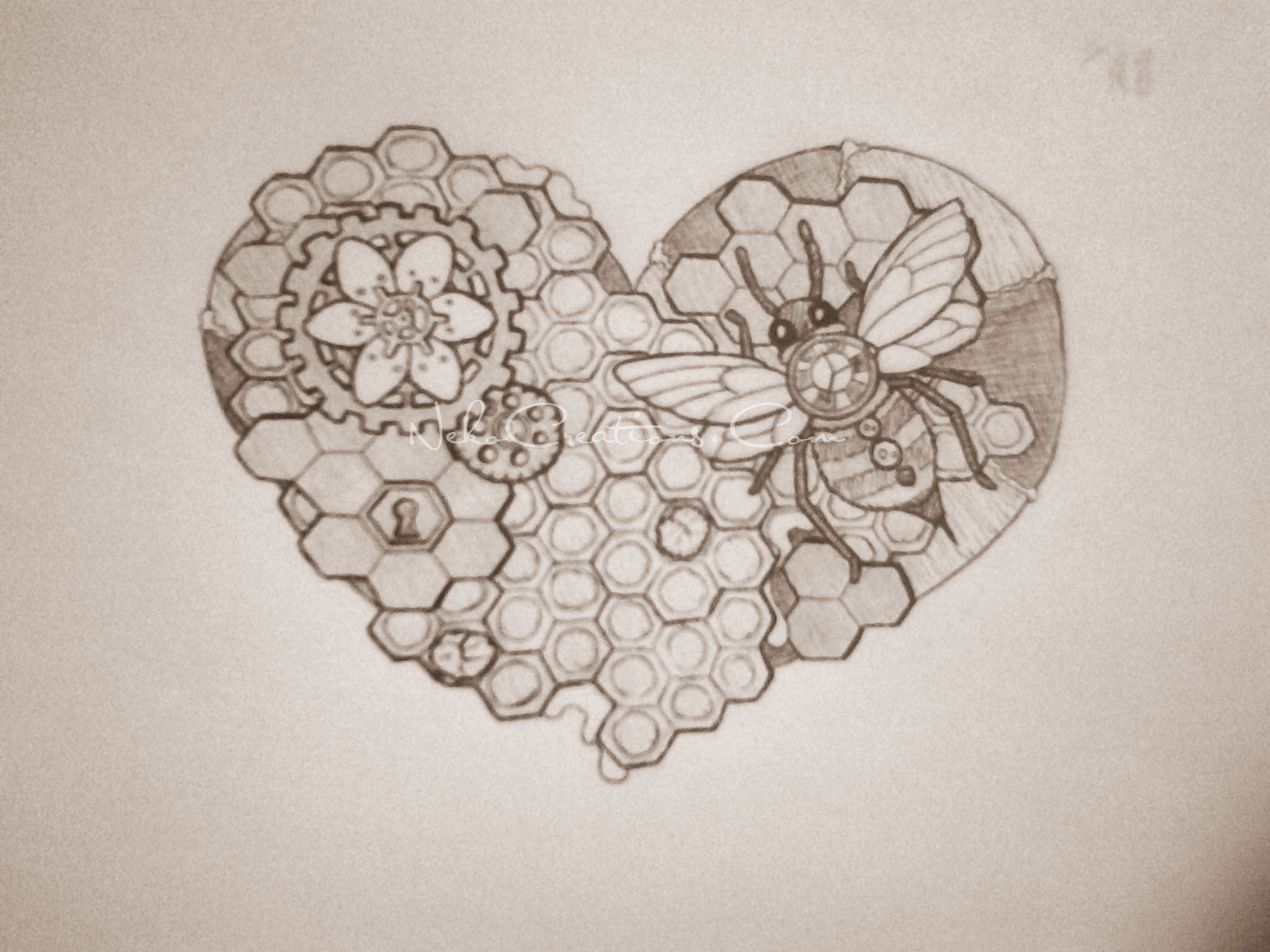 2048x1536 Honeycomb Drawing Drawing Skill - Honeycomb Sketch