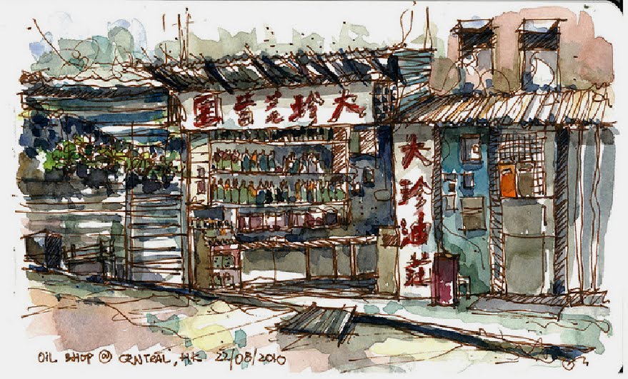 879x531 Meet The Correspondent Gt Paul Wang, Hong Kong Urban Sketchers - Hong Kong Sketch