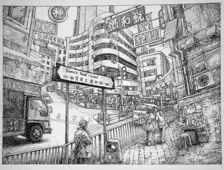735x560 Rob Sketcherman - Hong Kong Sketch