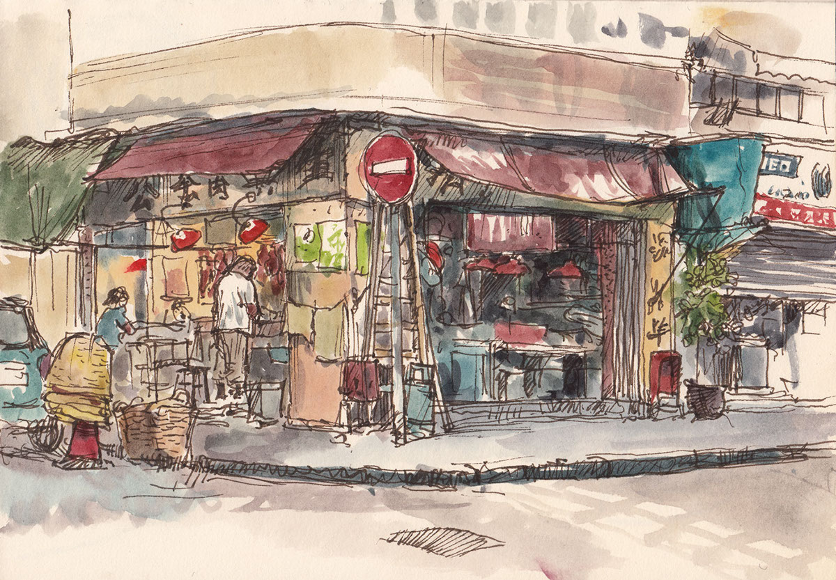 1200x833 Street Scenes Of Hong Kong. Life Sketch On Behance - Hong Kong Sketch