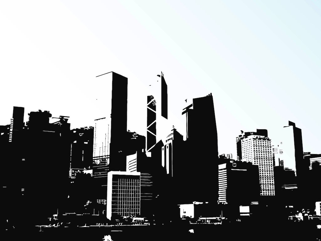1024x768 Hong Kong Skyline Vector Art Amp Graphics - Hong Kong Skyline Sketch