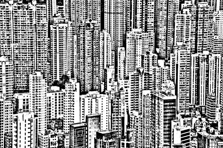 720x480 Hong Kong Skyline Closeup Sketch - Hong Kong Skyline Sketch