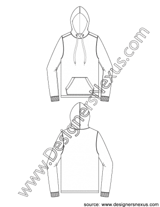 Hoodie Flat Sketch at PaintingValley.com | Explore collection of Hoodie ...