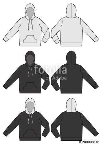 Hoodie Flat Sketch at PaintingValley.com | Explore collection of Hoodie ...