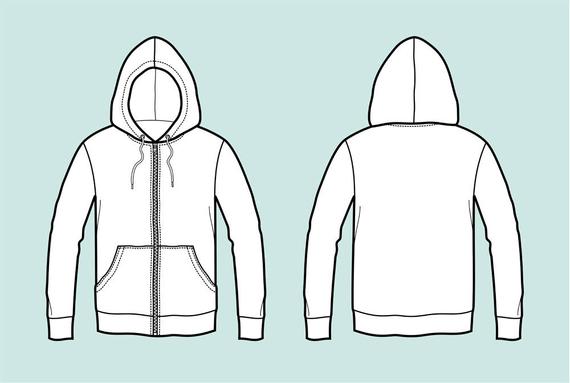 Hoodie Flat Sketch at PaintingValley.com | Explore collection of Hoodie ...