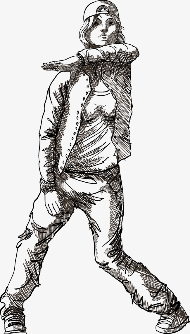 650x1145 Sketch Of Hip Hop, Sketch Vector, Sketch, Hip Hop Png And Vector - Hop Sketch