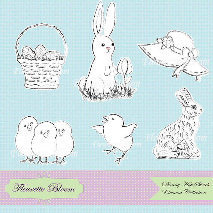 720x720 Bunny Hop Sketch Elements Collection - Hop Sketch