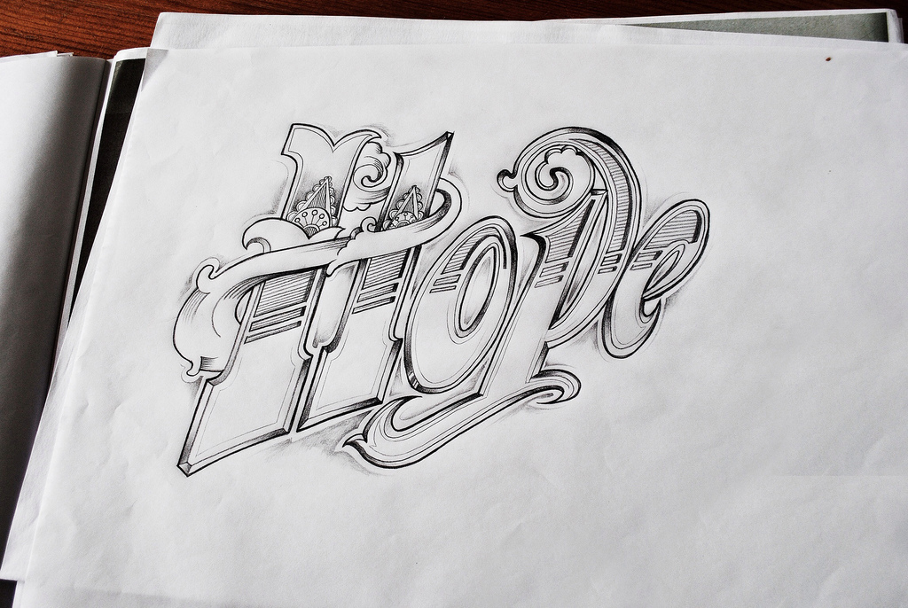 1024x686 Pencil Drawing. Hope. Robdraper - Hope Sketch