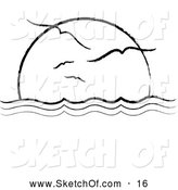 164x175 Royalty Free Ocean Stock Sketch Designs - Horizon Sketch