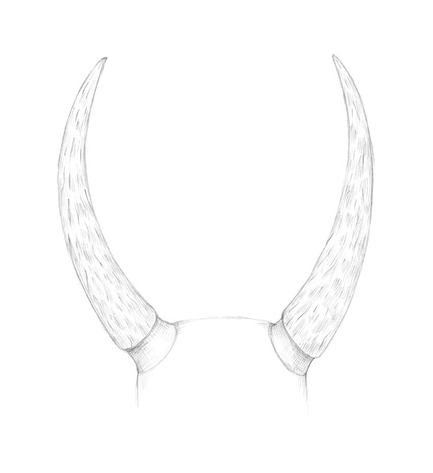 850x928 How To Draw Horns - Horn Sketch