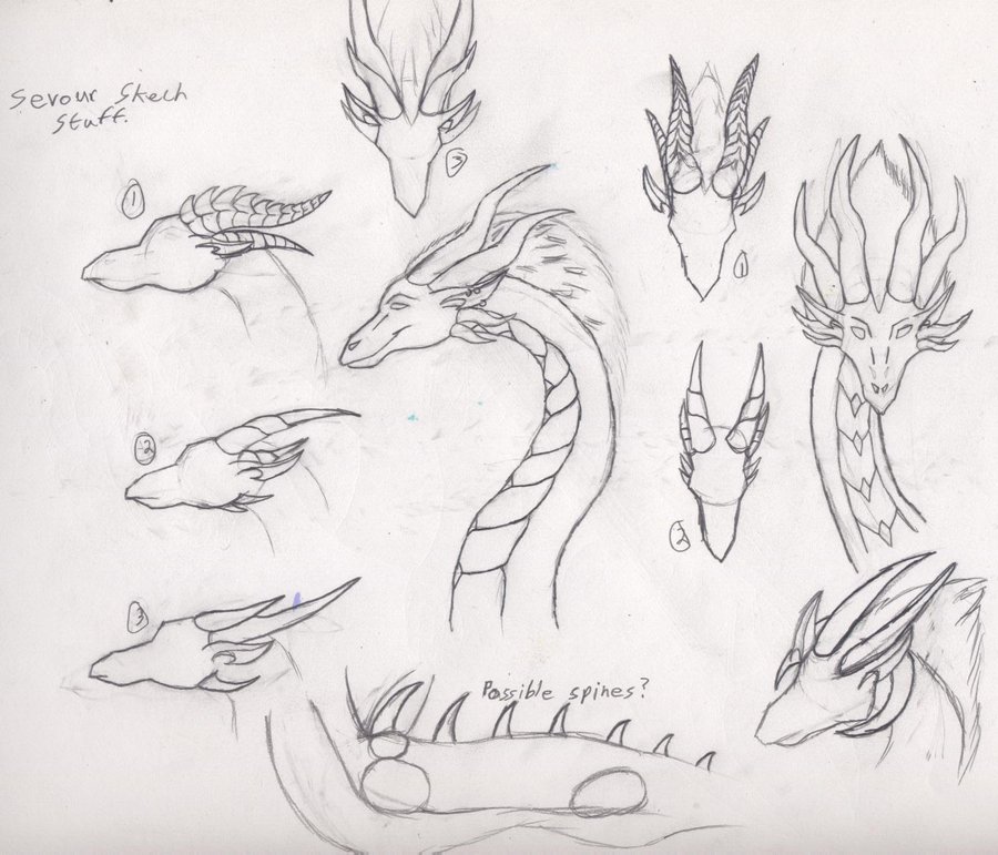 900x771 Sevour Horn Sketches By Nalothisal - Horn Sketch