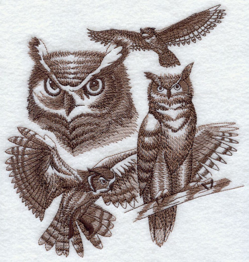 500x527 Great Horned Owl Sketch - Horned Owl Sketch