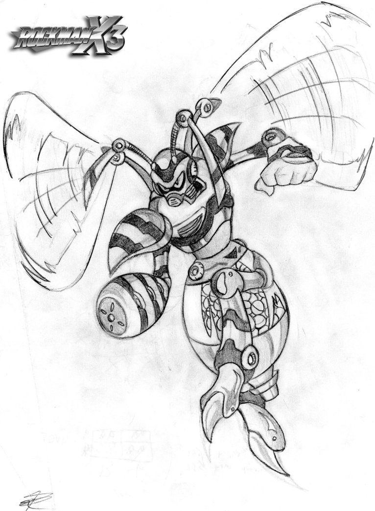 766x1042 Mega Man X3 - Hornet Sketch