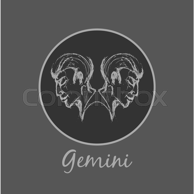 800x800 Gemini Astrological Zodiac Symbol. Horoscope Sign Background - Horoscope Sketch