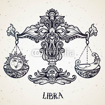400x400 Zodiac Sign Of Libra Or Scales. Line Art Vector Illustration Of - Horoscope Sketch