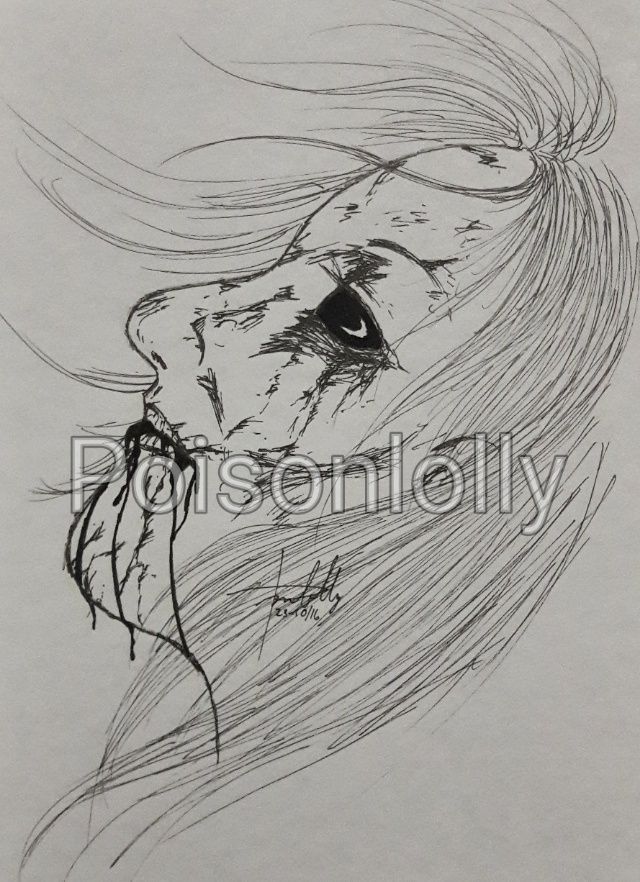 640x882 Daily Drawing Horror Sketches With Pen On Paper By Poisonlolly - Horror Sketches