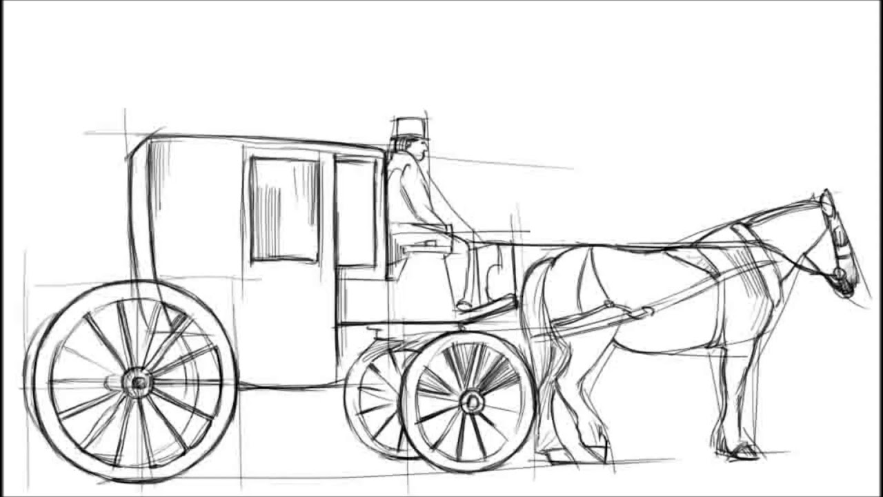 Horse And Carriage Sketch at Explore collection of