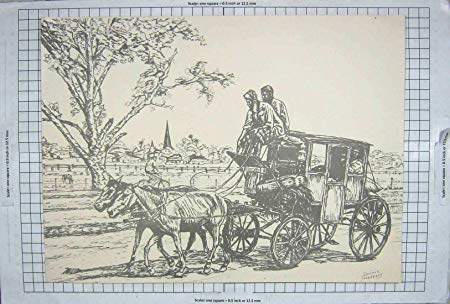 450x304 Old Original Antique Victorian Print Dorris Goodbary Antique - Horse And Carriage Sketch